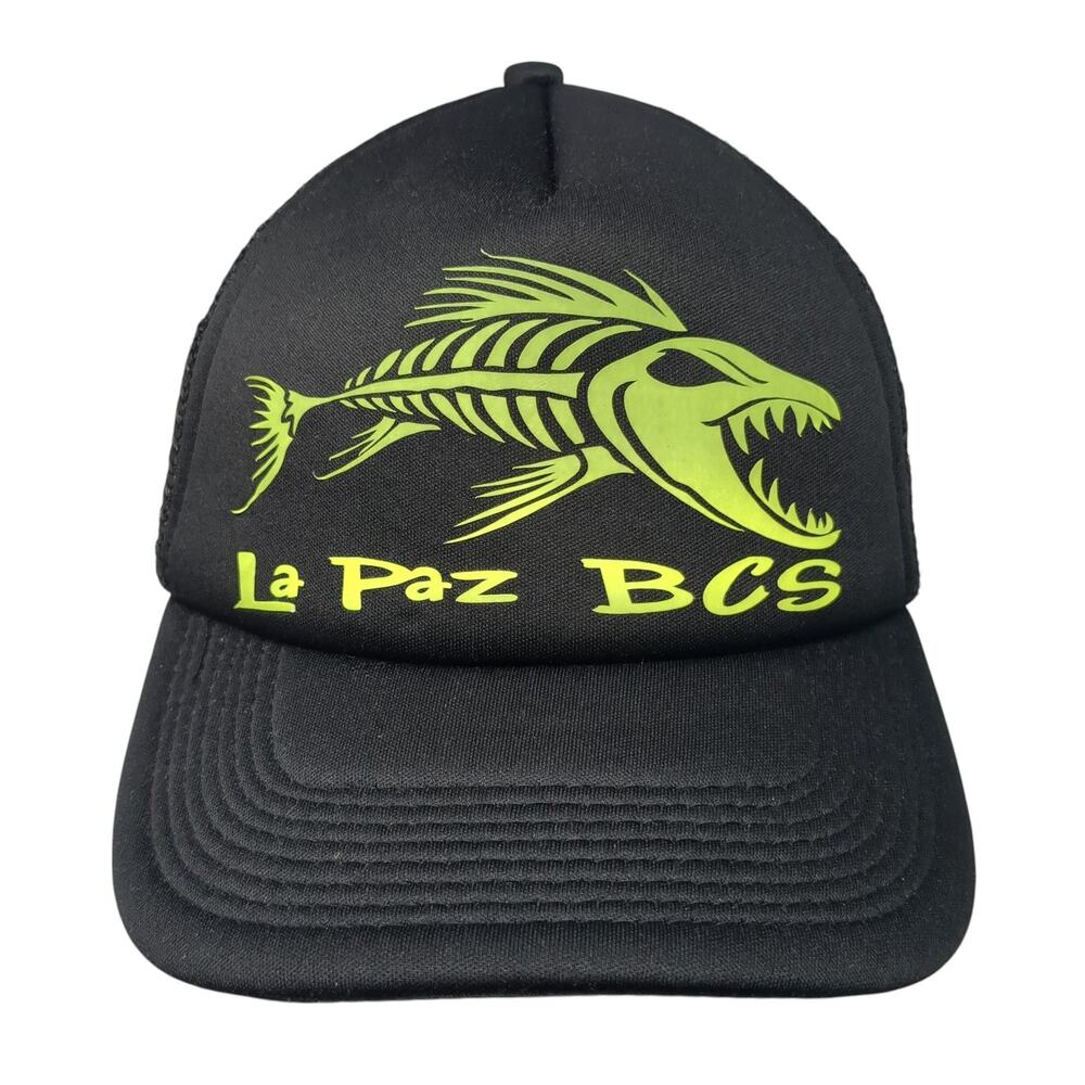 La Paz BCS Snapback Trucker Hat Black One Size Adjustable Mesh Back DKPS Gorras